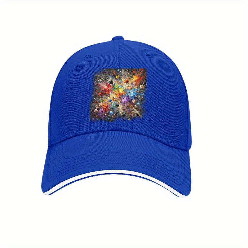 Vibrant Abstract Color Splash Baseball Cap Adjustable Cotton Casual Dad Hat for Men Women Outdoor