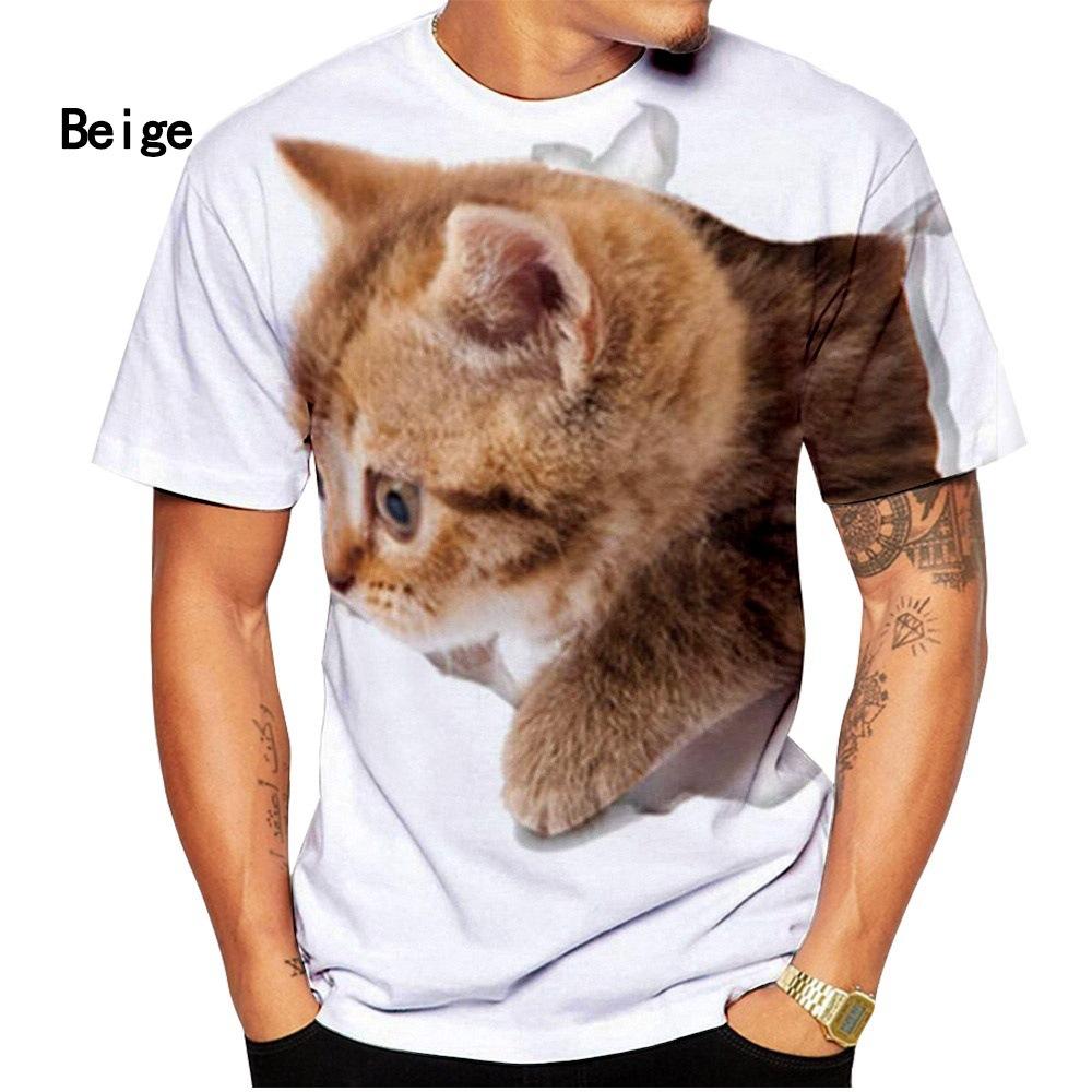 Cat Cute Pattern Men Summer Sportwear T-shirts O Neck Short Sleeve 3d Printed T Shirt Casual Breathable Tops
