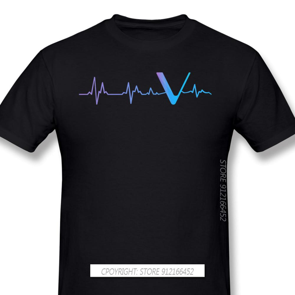 

VeChain Coin VET 2021 New Arrival TShirt The Heartbeat Of Every Cryptocurrency Lover Unique Design O-Neck Cotton For Men Shir... S разноцветный