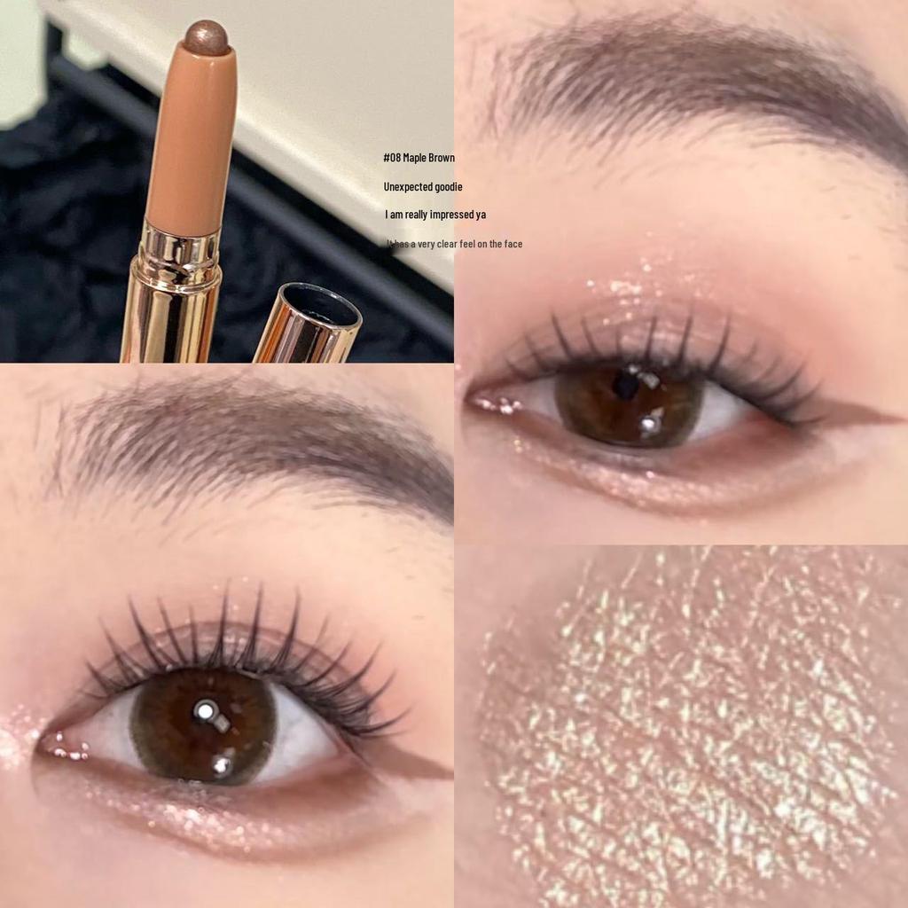 PINKYFOCUS 3D Aegyo Sal Micro-Shimmer Stick: Matte Pearl Highlight and Brightening Eyeshadow.