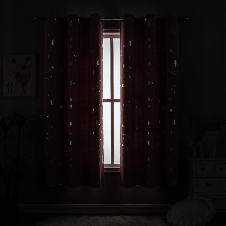 1pc Star and Moon Blackout Curtains, Modern Light-Filtering Drapes with Gilding Technology, Thermal Insulating, Protective, Darkening for Living Room