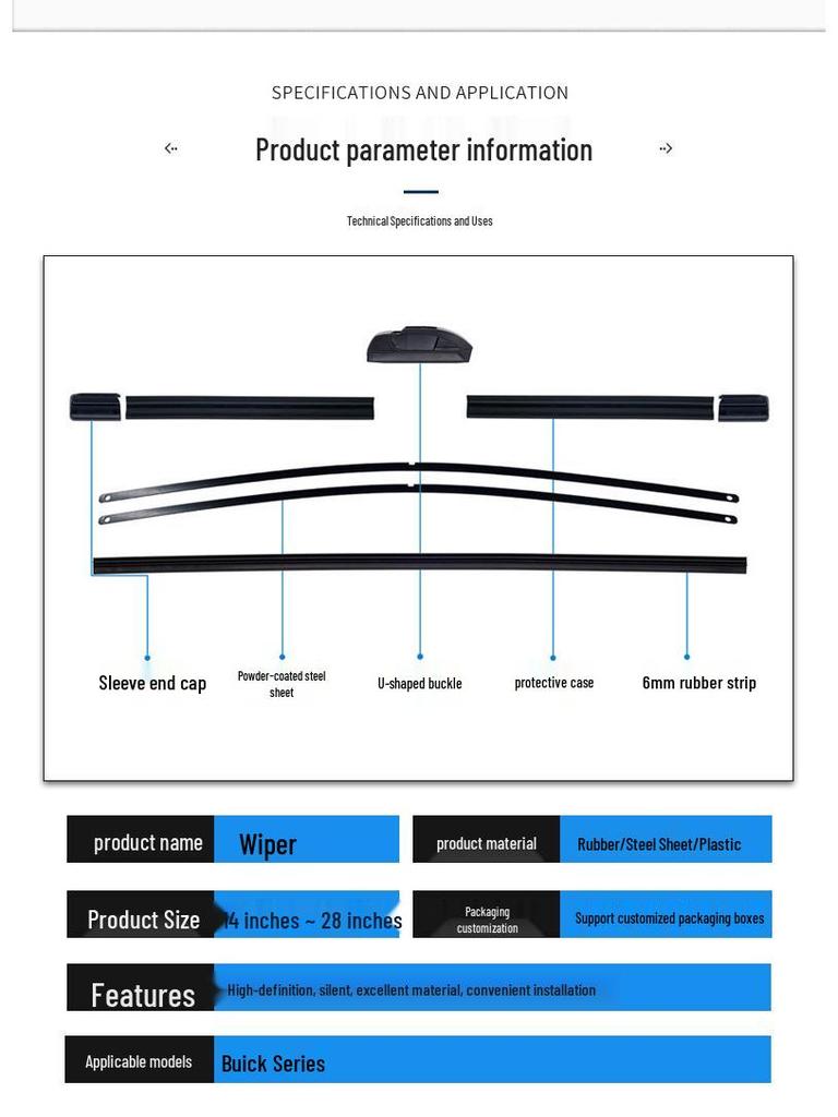 Bo Zhou Frameless Car-Specific Wiper for Sedans
