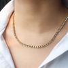 High Quality PVD 18K Gold Plated Stainless Steel Bling Tennis Necklace Diamond Cubic Zircon Choker Necklace Bracelet Set Jewelry