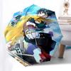1pc My Hero Academia Izuku Midoriya & Katsuki Bakugo Outdoor Umbrella - Automatic Opening/Closing, Portable 3-Fold Design with Iron Frame - Perfect Gi