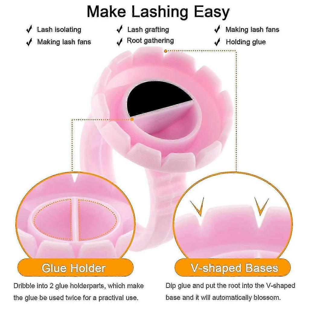 100pcs Lash Glue Rings for Eyelash Extensions Adhesive Holder Volume Lashes Fan Making Tools
