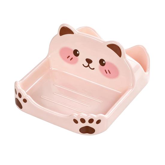 Decorative Kitchen Counter Organizer Cute Bear Pot Lid Holder for Countertop, Multipurpose ABS Plastic Spatula Spoon Rest, Easy Clean Cooking Utensils