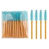 50-Pack Gold Handle Disposable Mascara Brushes - Mini Short Handle Spiral Wands for Lashes & Brows