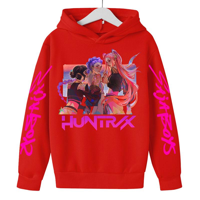 KPop Demon Hunter Rumi Derpy Cartoon Girls Boy Hooded Sweatshirt Warm Children's Wave Fashion Casual Tops Casual Girls Clothing