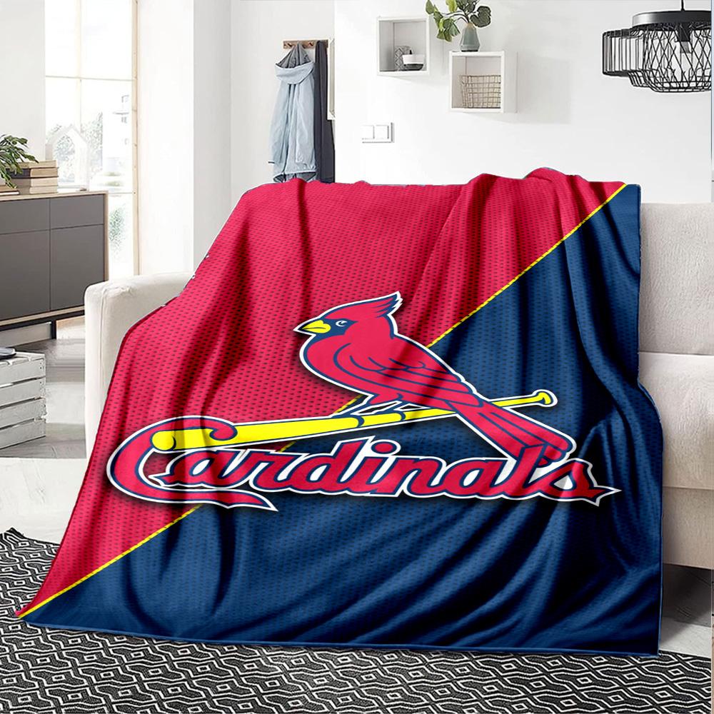 St. Louis Cardinals Print Flannel Blanket High Quality Warm Comfortable Cover for All Seasons Perfect for Gifts Home Decor