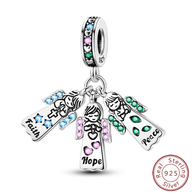 100% Copper Sisters Best Friends Series Charms Pink Heart Rose Beads Fit Qikaola Bracelet Diy Birthday Jewelry Gift