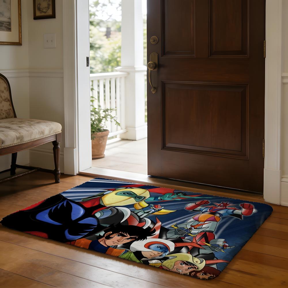 UUfo Robot Goldrake Floor Mat Soft Flannel Absorbent Mat Non-Slip Rug Home Bedroom Bathroom
