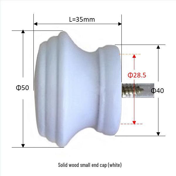 Solid Wood Curtain Rod and Track Accessories: Single/Double Bracket, Base, Decorative Head