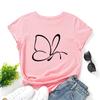 Cotton T-Shirt Short Sleeve Round Neck Women 2d Print Tops