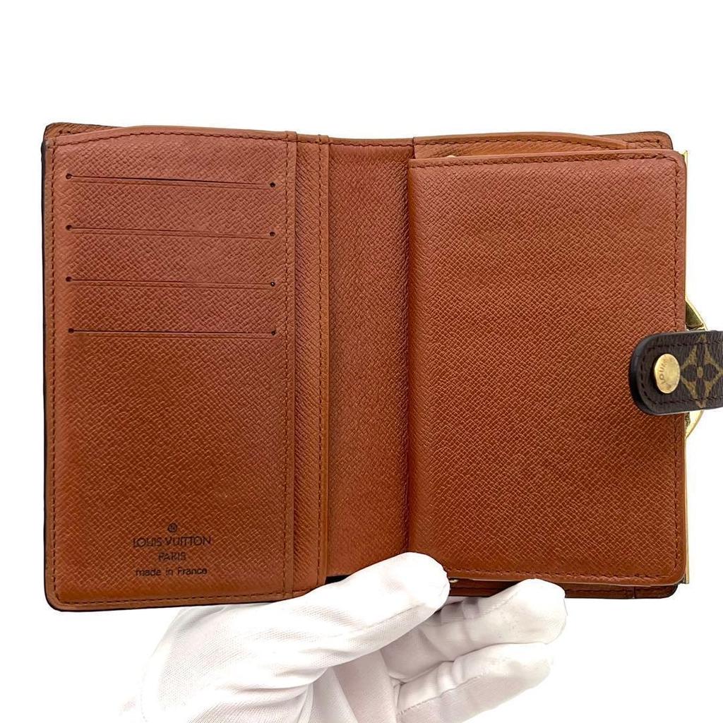 Used Louis Vuitton Monogram Portefeuille Viennois Snap Button Bifold Wallet LV