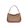 Coach Cary 28 Classic Monogram Zipper Metal Buckle C Logo Coated Canvas And Calfskin Tote Shoulder Crossbody Bag Large Women Bags Brown CC438-B4NQ4