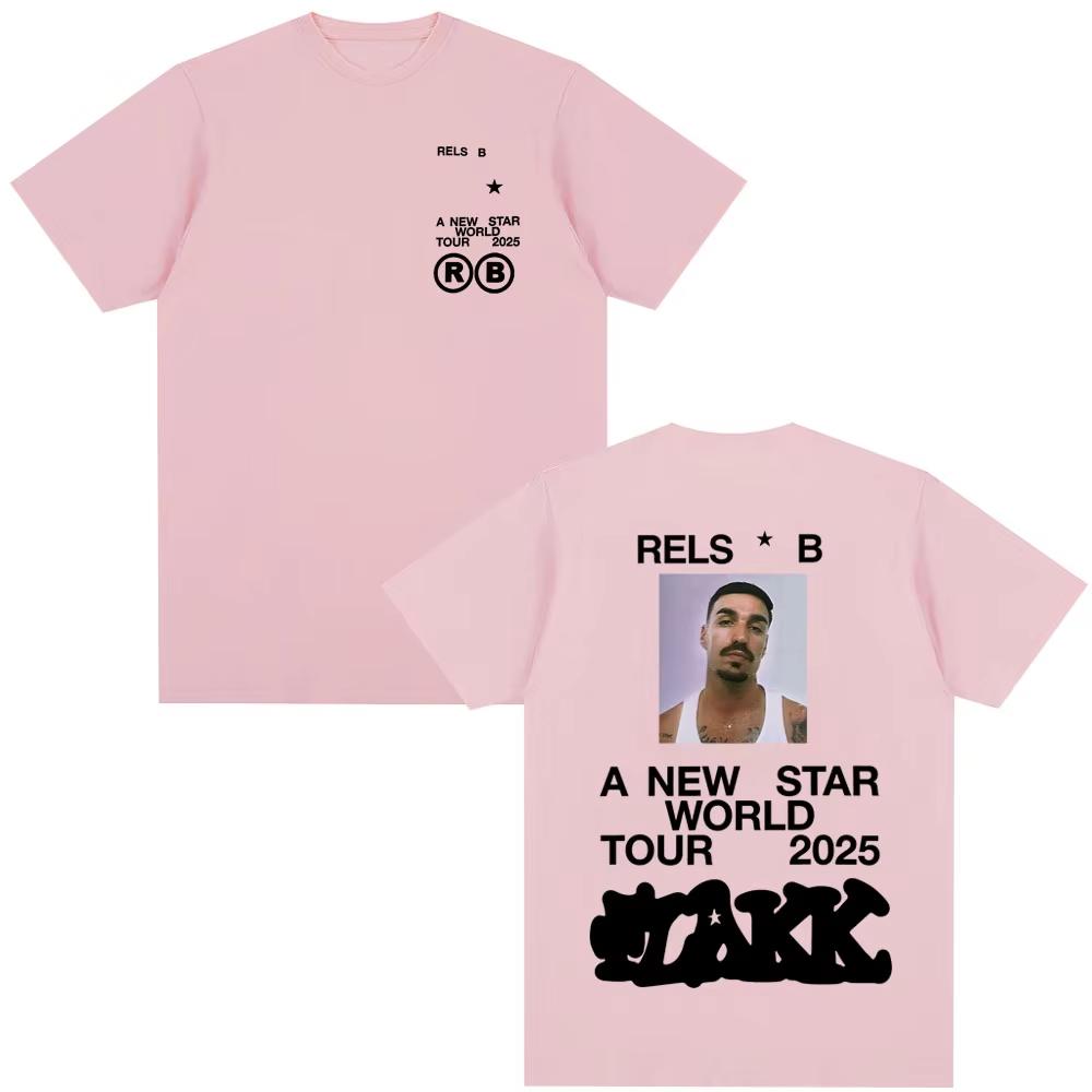 Rapper Rels B Album Poster Graphic T Shirts Men Women Clothing Hip Hop Fashion T-shirts High Quality Cotton Short Sleeve Tees