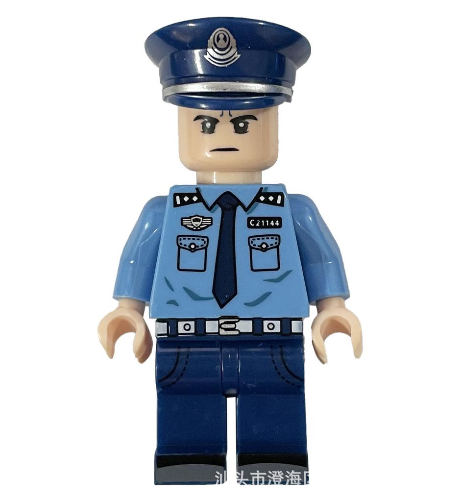 Building Block Doll Police Catch Thief Traffic China Plastic Building Block Toy Boy