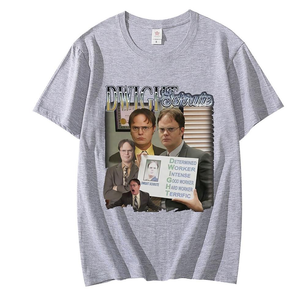 Divertente Maglietta Omaggio a Dwight Schrute Unisex a Maniche Corte in Puro Cotone Maglietta TV Show USA The Office Michael Scott Magliette alla Moda
