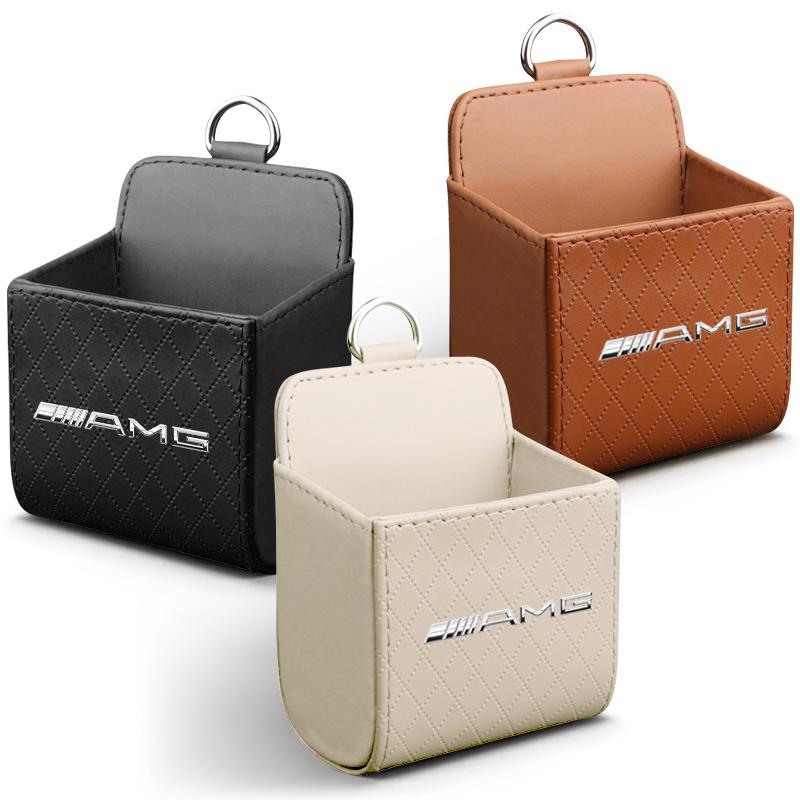1Pcs Car Air Outlet Storage Box Phone Glasses Organizer Car Goods For Mercedes Benz AMG W212 W205 W246 W176 W213 GLC GLE GLS ML Welcome Laser Logo