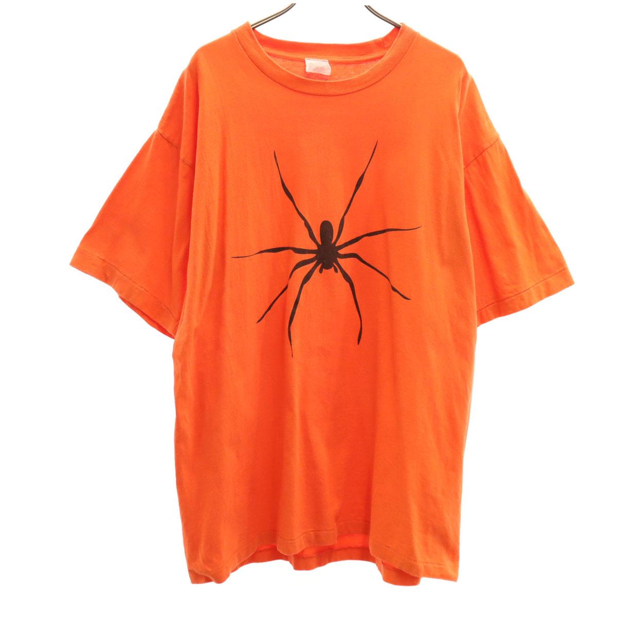 

90s Made in Canada Old Short sleeve T-shirt L Orange series Single stitch Men s Used