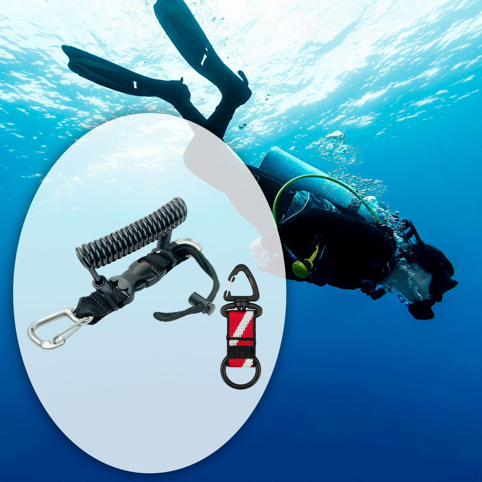 

Дайвинг шнур камера растягивающийся инструмент портативный зажим для дайвинга веревка для фридайвинга для воды чёрный