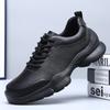 Spring and Summer Leather Breathable Hollow Walking Shoes Men's Casual Shoes Lightweight Non-slip Running Shoes Wear-resistant Sports Shoes