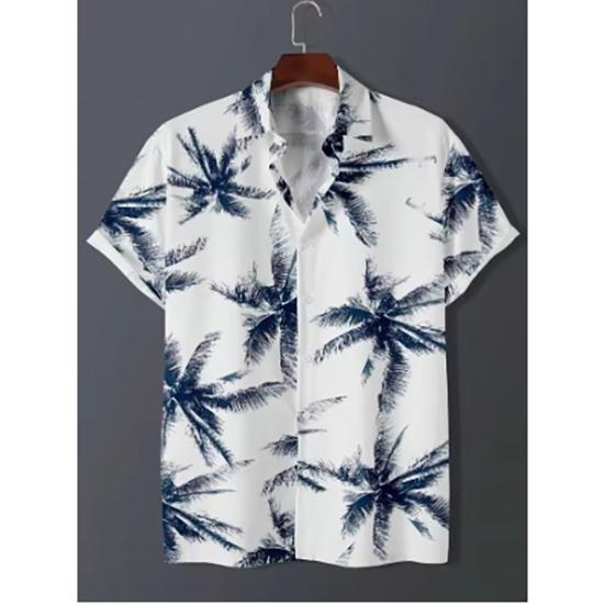 Hawaiian Shirt Man Print Casual Thin Beach Slim Shirt Black Social Vintage Funny Oversized Clothes
