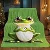 Coperta Ranocchia Carina Flanella Morbida Copricuscino Copriletto Stampa Animali Arredamento Casa Regalo per Bambini Adulti Coperta Calda Accogliente