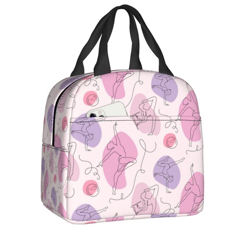Dance Rhythmic Gymnastics Insulated Lunch Bag for Women Resuable Cooler Thermal Lunch Box Beach Camping Travel