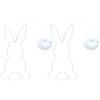2PCS Easter Rabbit Light Bunny Window Fairy Lights Suction Cup Battery Operated Luminous Rabbit Pendant For Easter Decoration