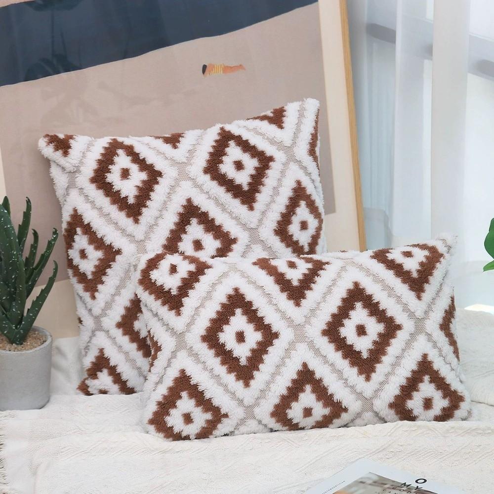 

Super Soft Plush Pillow Case Zipper Closure Cushion Covers New Throw Pillow Covers Home Decor кофейный