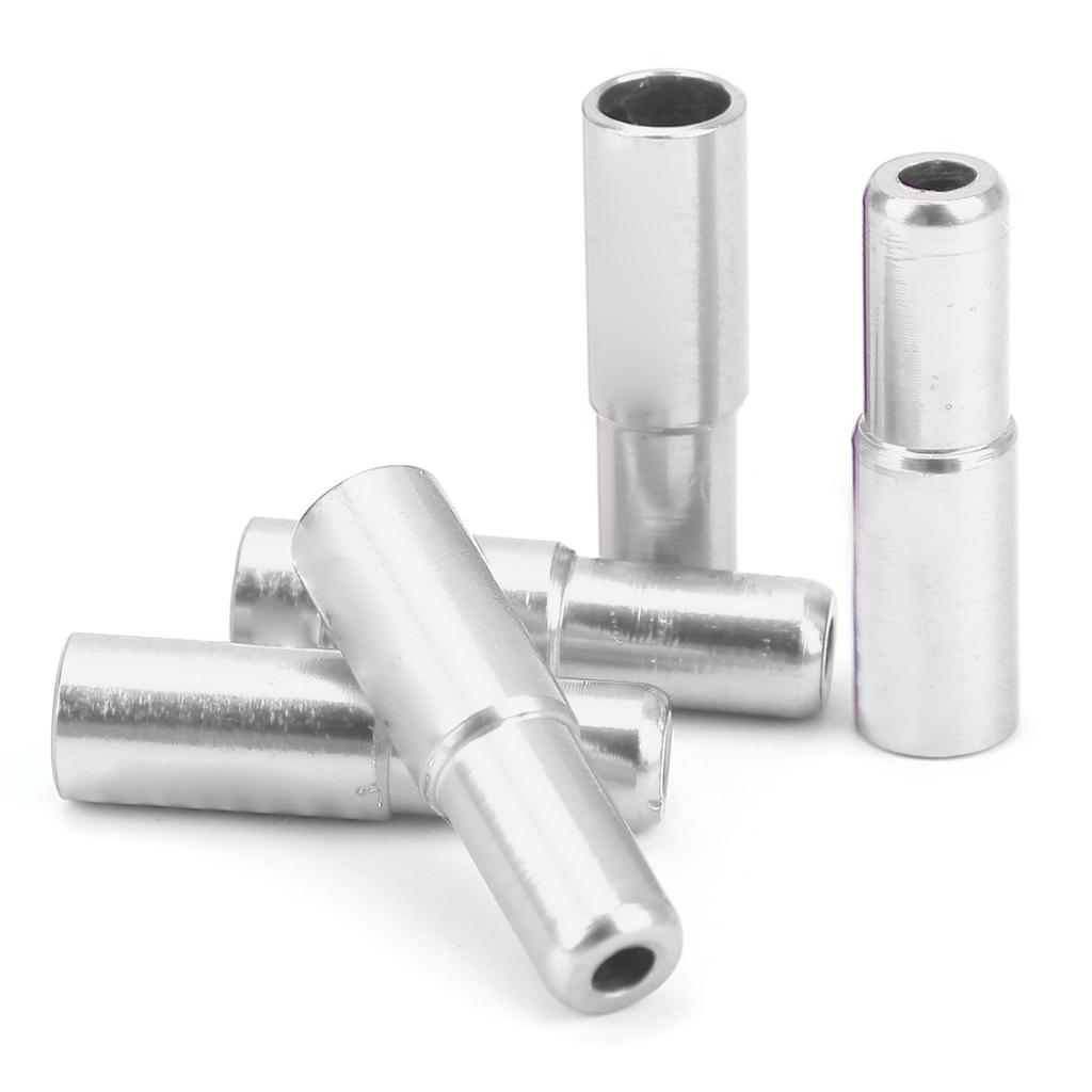 DUUTI 5 Stück Aluminiumlegierung Fahrrad Bremskabelschlauchkappe für 5mm Kabel Bremskabelkappen Zubehör Silber