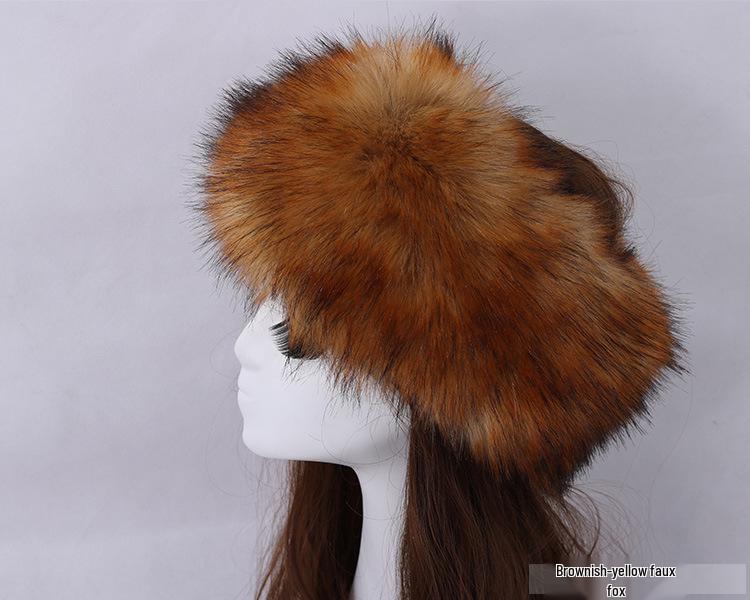 

Еластична чорна штучна монгольська хутряна пов язка на голову з капюшоном, жіночий аксесуар для волосся Headband