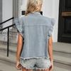Women's Fashion Casual Solid Color Print Summer Spring Short Sleeve POLO Neck Jackets & Coats