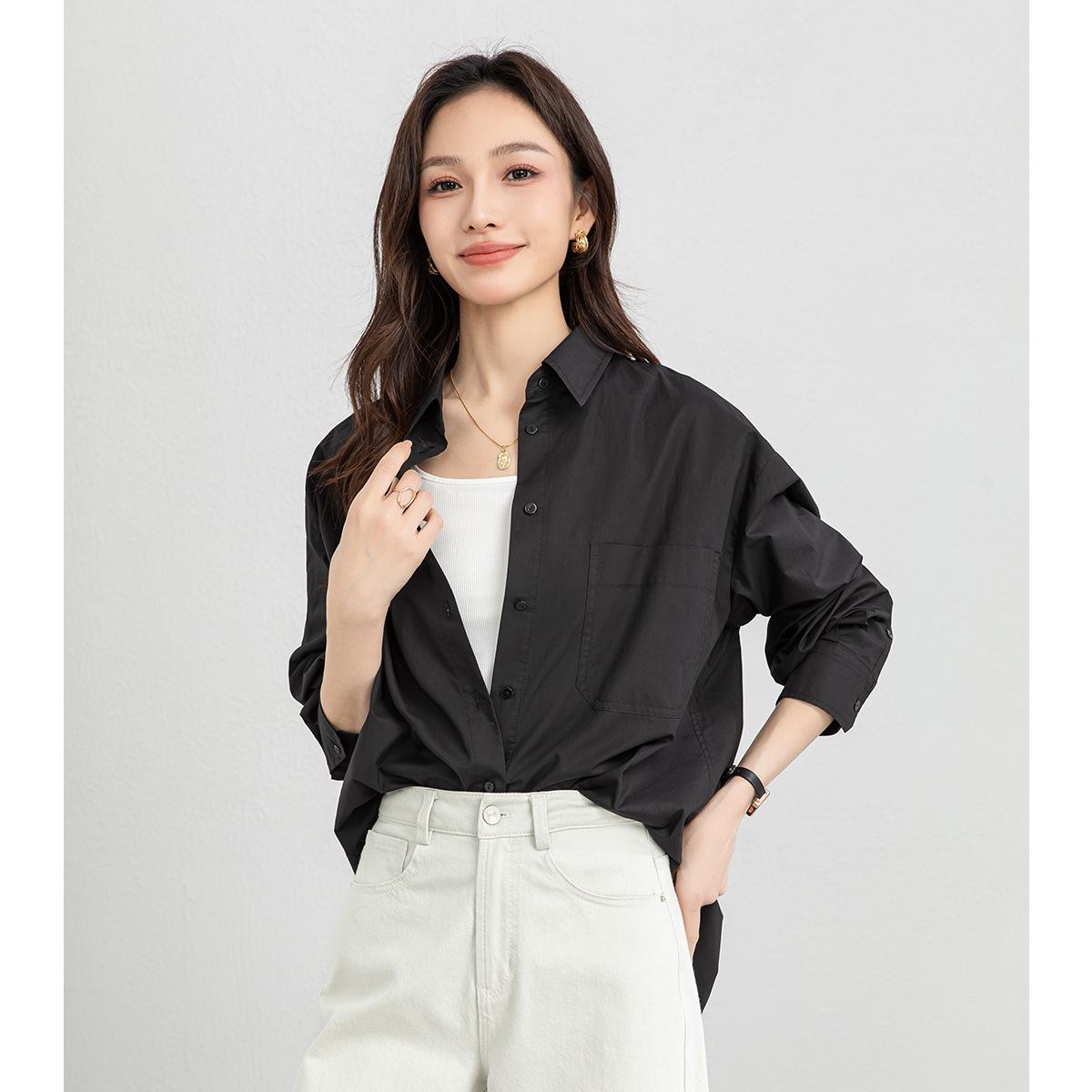

Xin Ge Women s French Black Long Sleeve Shirt – Spring, Loose Fit, Waist-Cinching, Versatile Professional Commute Layer XXL чорний