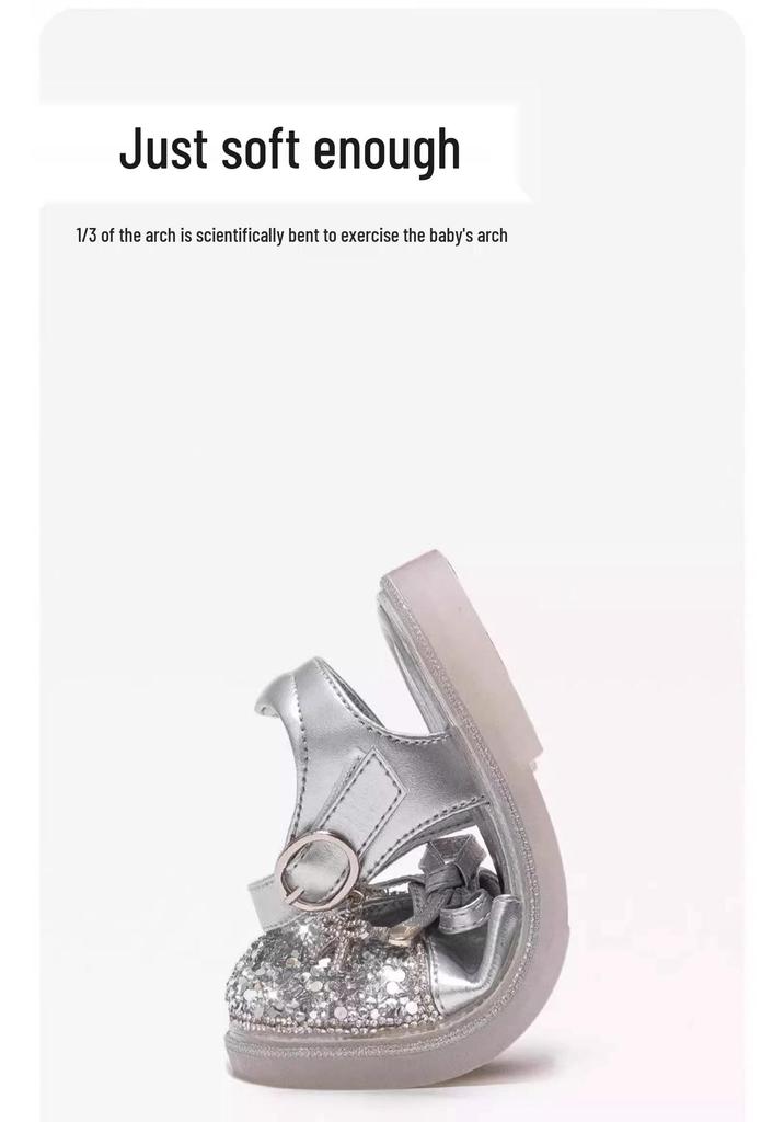 2026 Summer Crystal Princess Sandals - Closed-Toe Soft Sole for Baby Girls