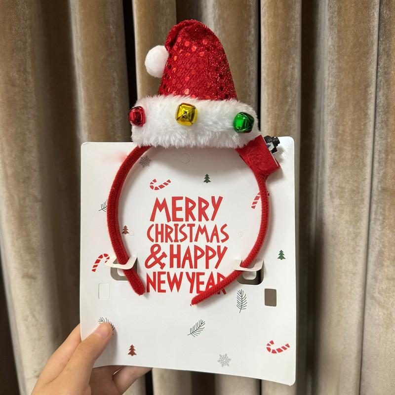 Christmas Hair Hoop Christmas Decoration 2025 Hairband Headband Glowing Hair Pins Christmas Gift for Girls Boys Navidad