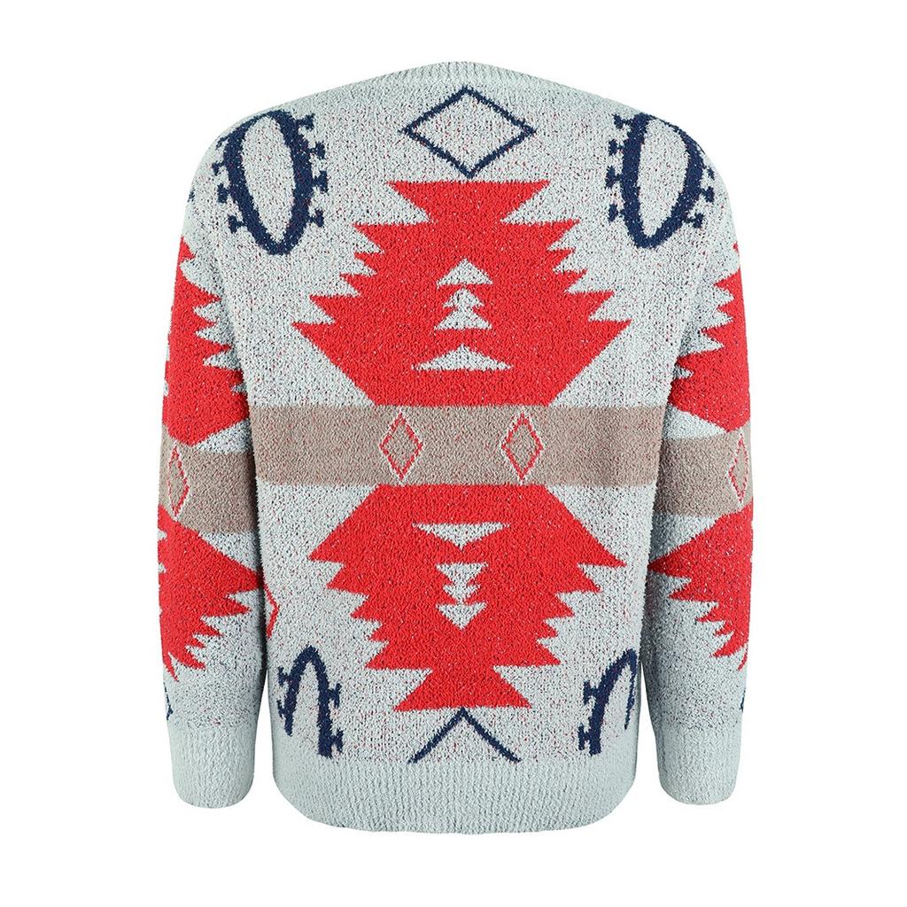 QICED Contrast Color Women's Knitwear Autumn Winter Christmas Long Sleeve Sweater Women