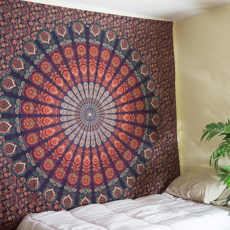 1pc,New Indian Mandala Tapestry Hippie Home Decorative Wall Hanging Bohemia Beach Mat Table Cloth 195x145cm