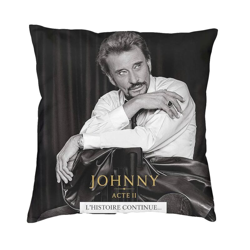 Motorcycle Johnny Hallyday Pillow Case Xcm Decorative French Rock Singer Modern Cushion Cover Soft Pillowcase