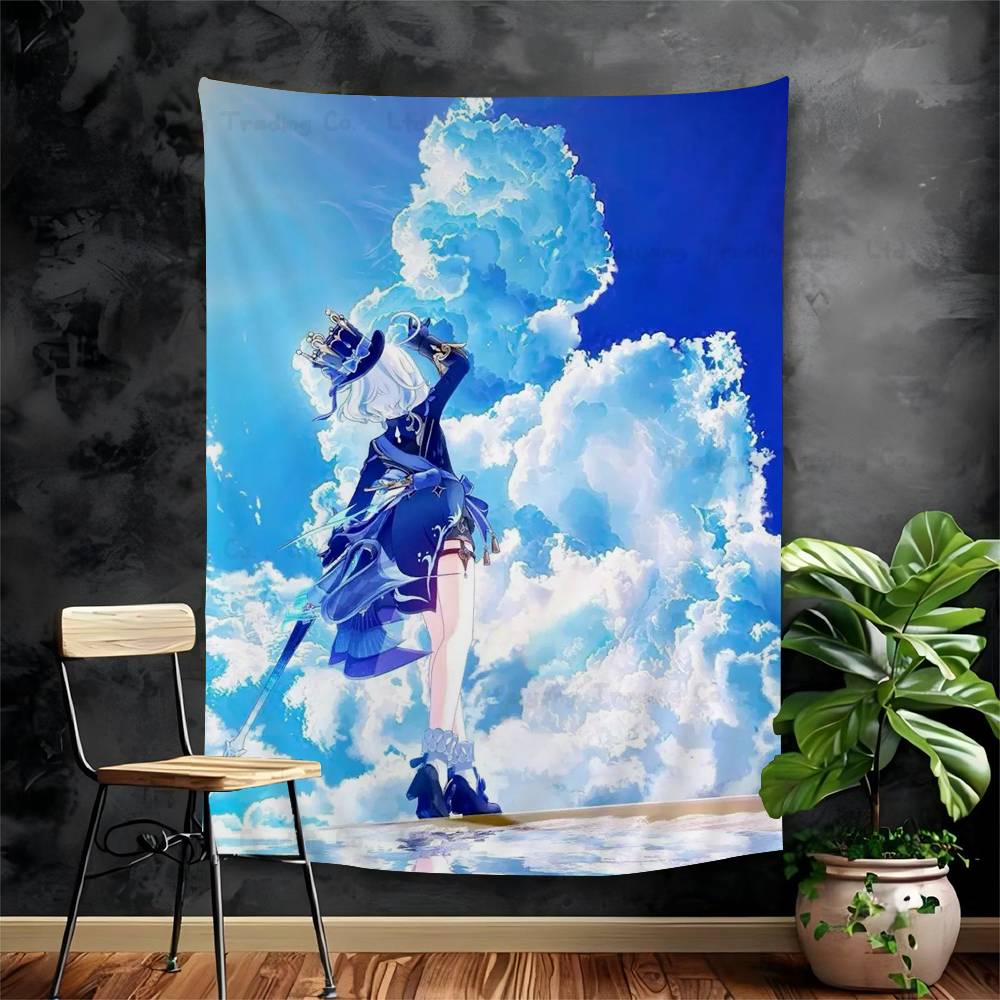 Furina Genshin Tapestry Art Printing Art Science Fiction Room Home Decor Wall Art Decor