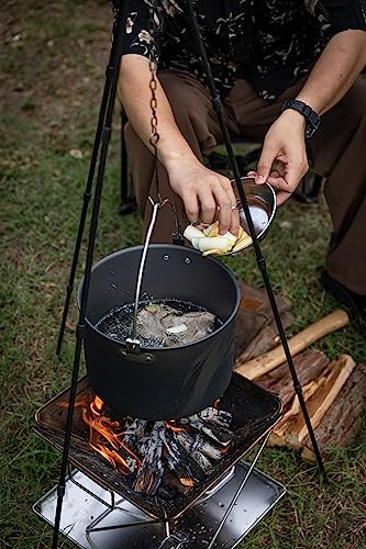 CAMPING MOON Aluminium Hangende Pot, Groot, Aluminium Pot, Ideaal voor Koken, Aardappelstoofpot, en Kamperen, 5,5L, MC255