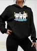 Hot Sale Women's Cute Tooth Print Hoodie Casual Wear Hoodie Cute Graphic Hoodie Warm Pullovers Autumn Winter Women Daily Hoodie
