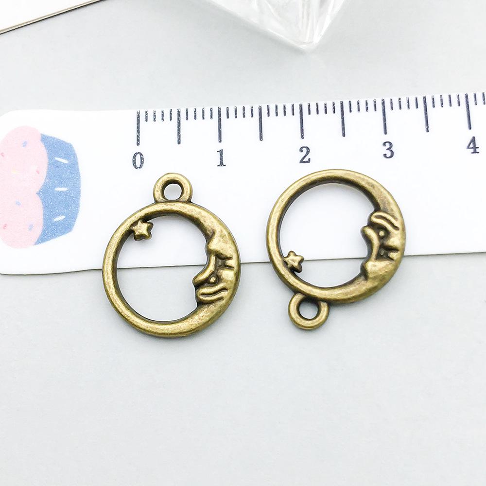 100-Piece Five-Color Alloy Sun, Moon, and Star Pendant Charms for DIY Jewelry