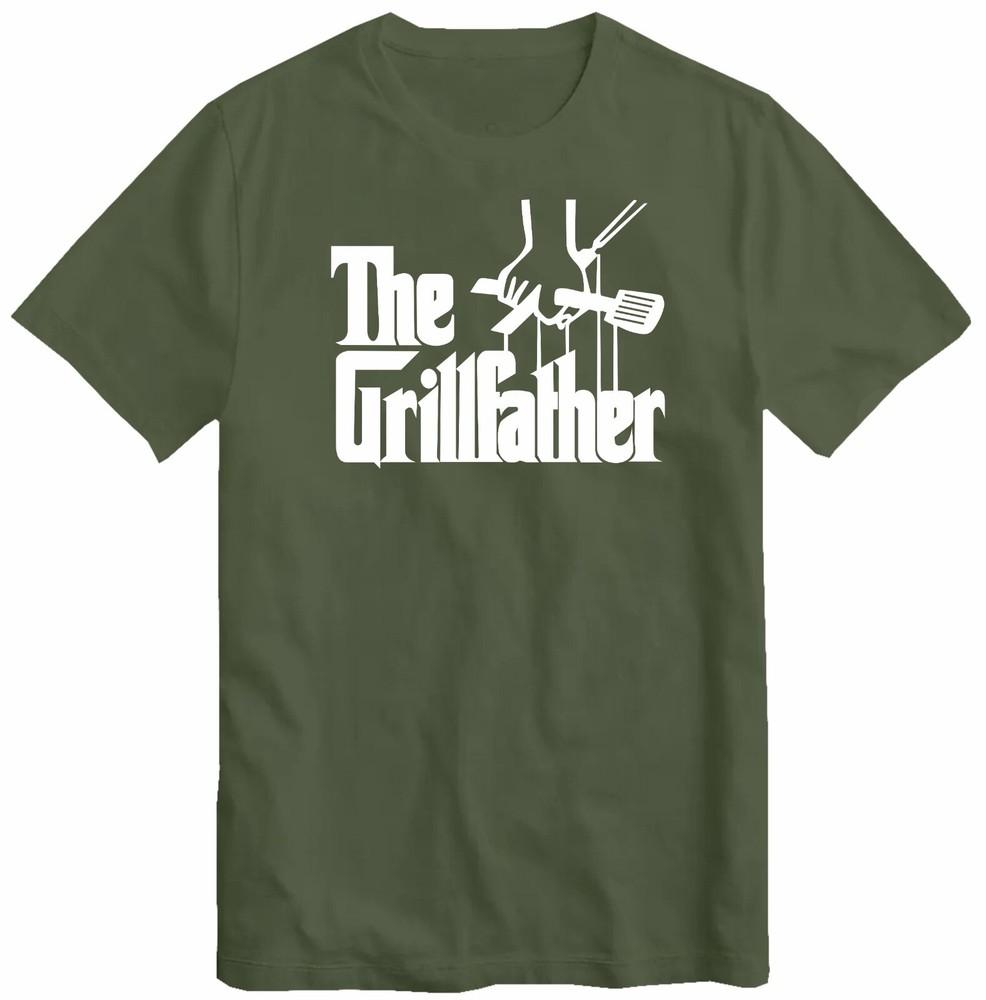 The Grillfather Bbq Lover Tshirt Gifts For Dadhusband Chef Bbq Party Top Tee