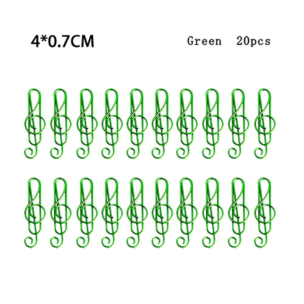 20PCS/Set Durable Music Shape Paper Clips Music Note Music Note Shaped Paper Clip  Books