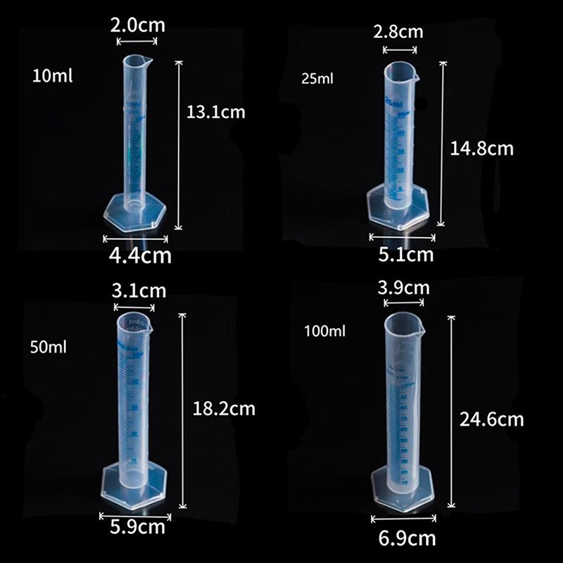 4Pcs Measuring Cups Sufficient Laboratory Gauge Professional Tools Trial Tube Transparent Sturdy Cylinder For Measurement Usage