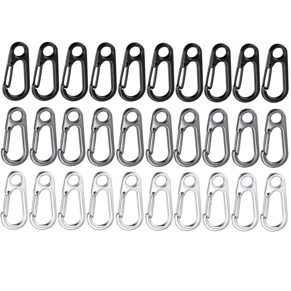 30 Pcs Mini Carabiner Hook Heavy Duty Quick Release Hook Keychain Buckle  Backpack Accessories