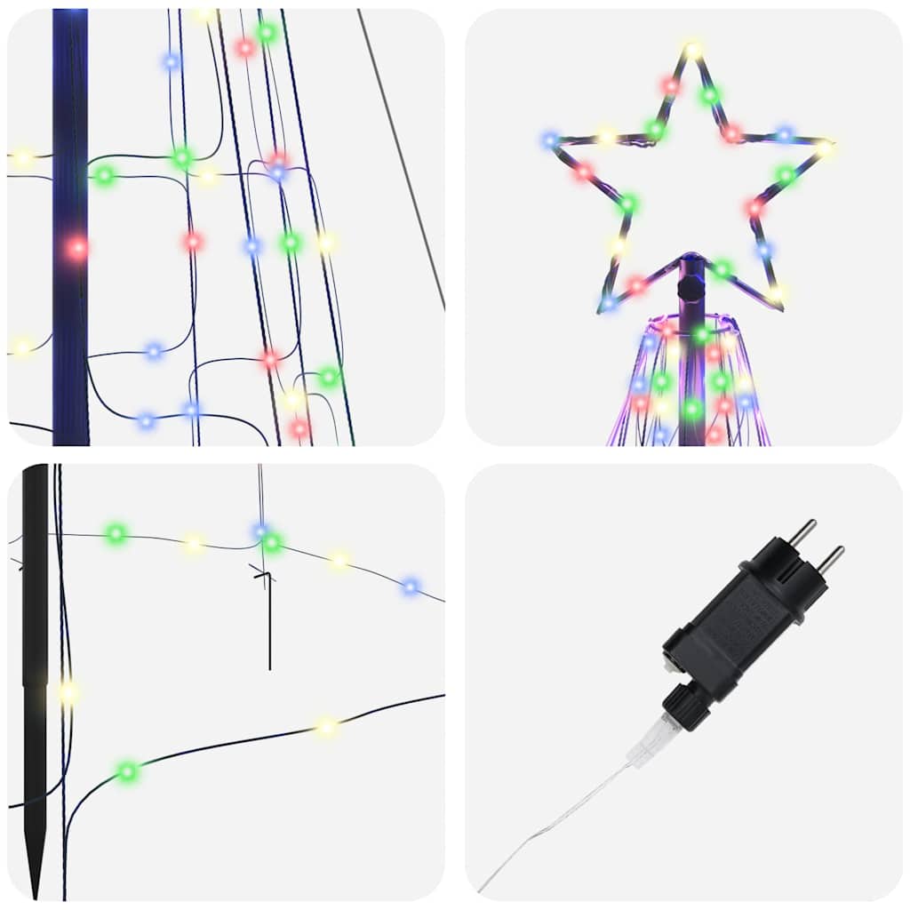 LED Christmas Tree with Ground Spikes Multi Colored 400 cm Iron