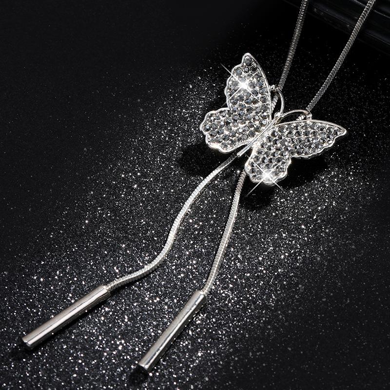 

Premium Necklace Butterfly For Women Long Elegant Snake Chain With Stunning Details серебряный
